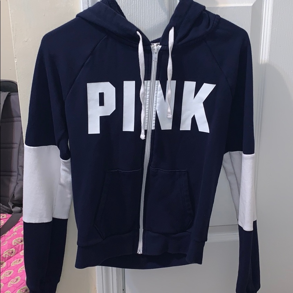 Navy blue PINK zip up